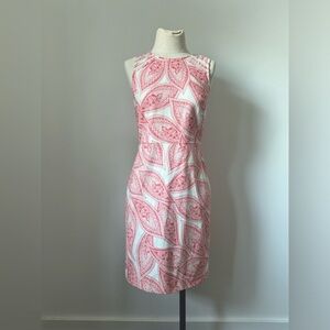 Banana Republic Mesh Inset Sheath Print Dress Size 2